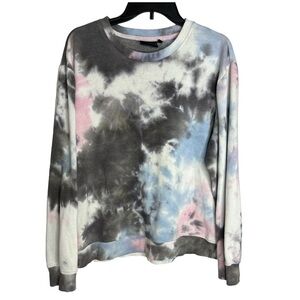 Chemistry tie dye colorful paint splashed sweatshirt ,‎ M